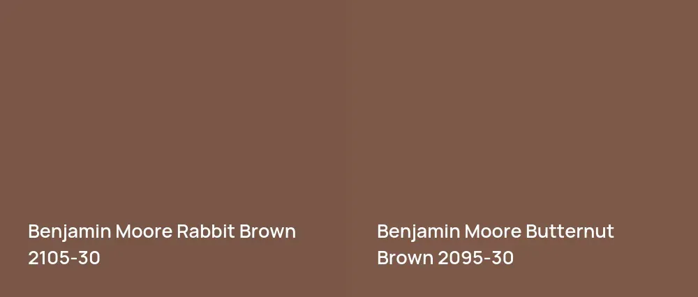 Benjamin Moore Rabbit Brown 2105-30 vs Benjamin Moore Butternut Brown 2095-30