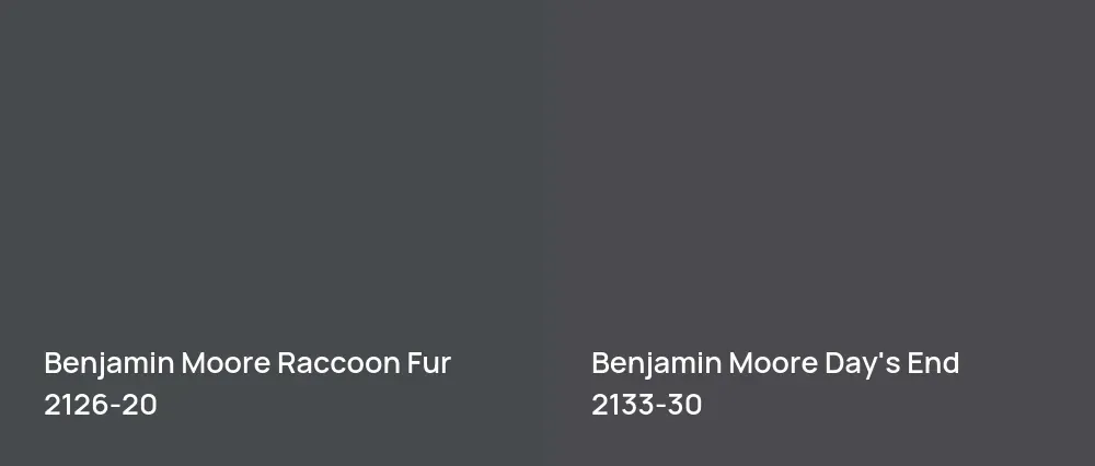 Benjamin Moore Raccoon Fur 2126-20 vs Benjamin Moore Day's End 2133-30