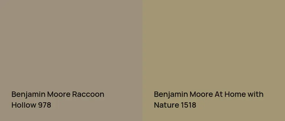 Benjamin Moore Raccoon Hollow 978 vs Benjamin Moore At Home with Nature 1518