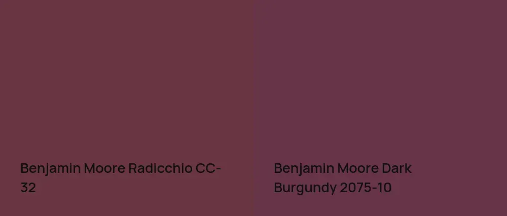 Benjamin Moore Radicchio CC-32 vs Benjamin Moore Dark Burgundy 2075-10