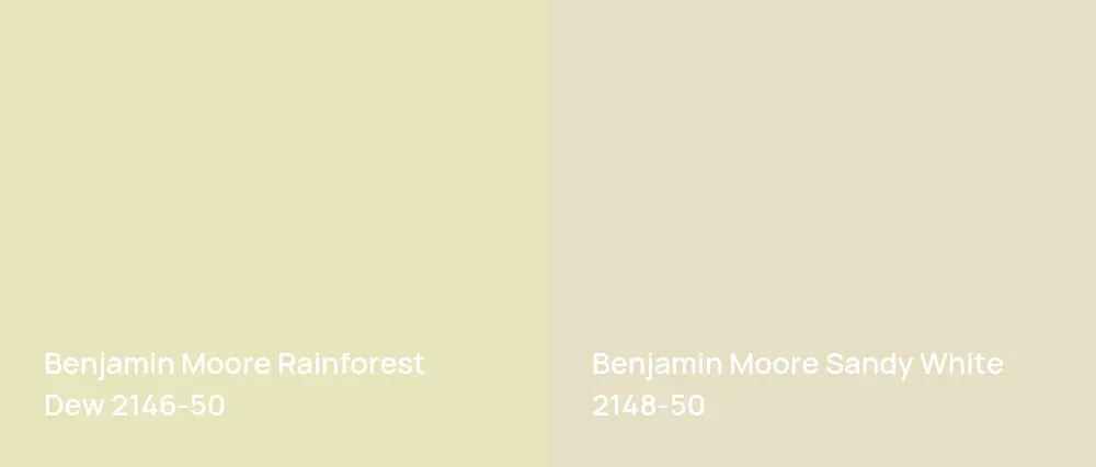 Benjamin Moore Rainforest Dew 2146-50 vs Benjamin Moore Sandy White 2148-50