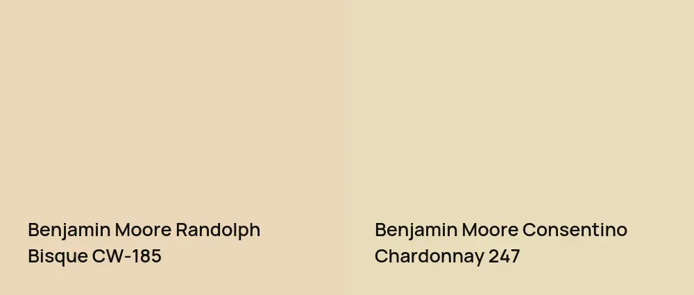 Benjamin Moore Randolph Bisque CW-185 vs Benjamin Moore Consentino Chardonnay 247