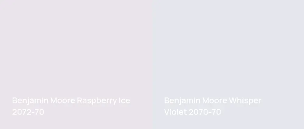 Benjamin Moore Raspberry Ice 2072-70 vs Benjamin Moore Whisper Violet 2070-70