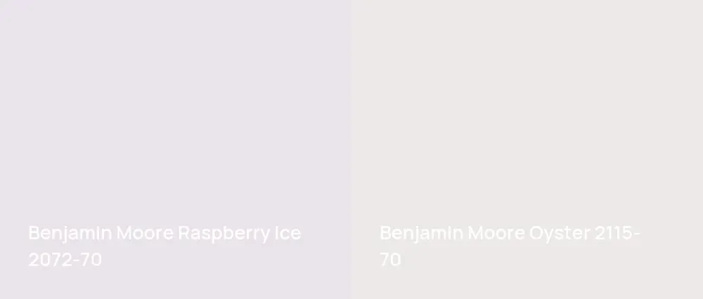 Benjamin Moore Raspberry Ice 2072-70 vs Benjamin Moore Oyster 2115-70