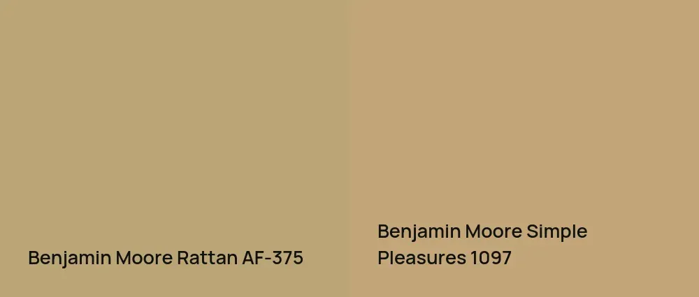 Benjamin Moore Rattan AF-375 vs Benjamin Moore Simple Pleasures 1097
