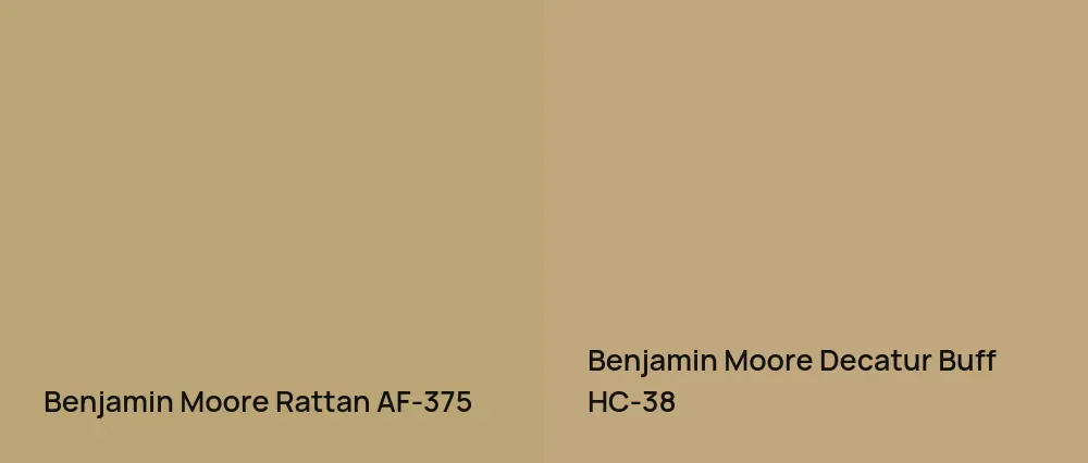 Benjamin Moore Rattan AF-375 vs Benjamin Moore Decatur Buff HC-38
