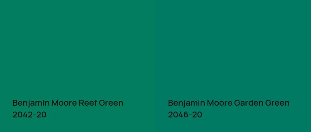 Benjamin Moore Reef Green 2042-20 vs Benjamin Moore Garden Green 2046-20