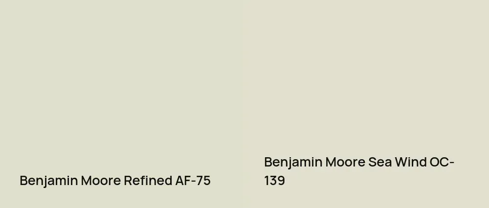 Benjamin Moore Refined AF-75 vs Benjamin Moore Sea Wind OC-139