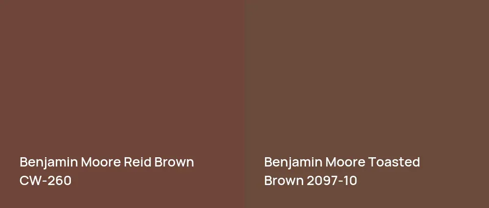 Benjamin Moore Reid Brown CW-260 vs Benjamin Moore Toasted Brown 2097-10