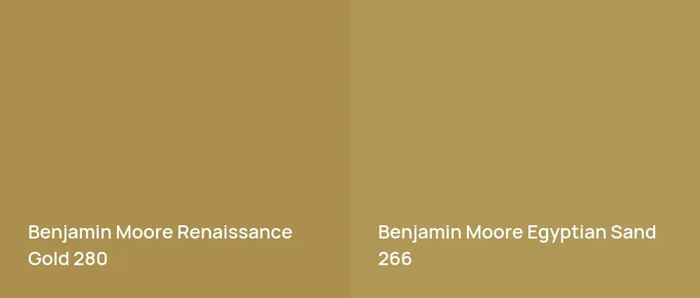 Benjamin Moore Renaissance Gold 280 vs Benjamin Moore Egyptian Sand 266