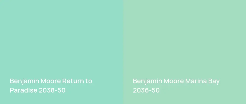 Benjamin Moore Return to Paradise 2038-50 vs Benjamin Moore Marina Bay 2036-50