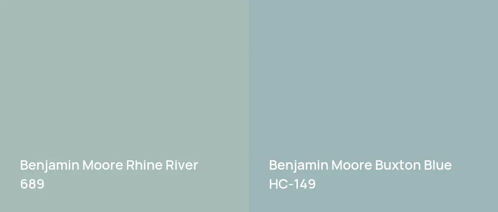 Benjamin Moore Rhine River 689 vs Benjamin Moore Buxton Blue HC-149