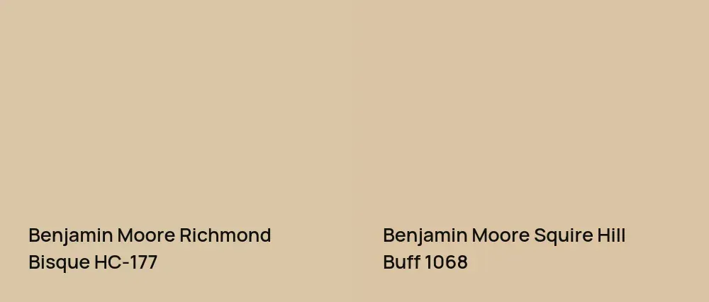 Benjamin Moore Richmond Bisque HC-177 vs Benjamin Moore Squire Hill Buff 1068