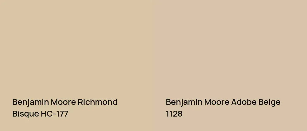Benjamin Moore Richmond Bisque HC-177 vs Benjamin Moore Adobe Beige 1128