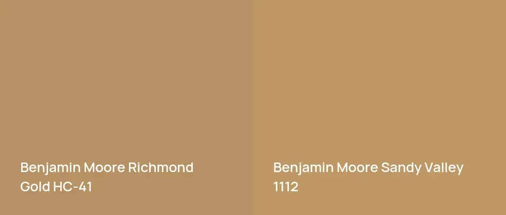 Benjamin Moore Richmond Gold HC-41 vs Benjamin Moore Sandy Valley 1112