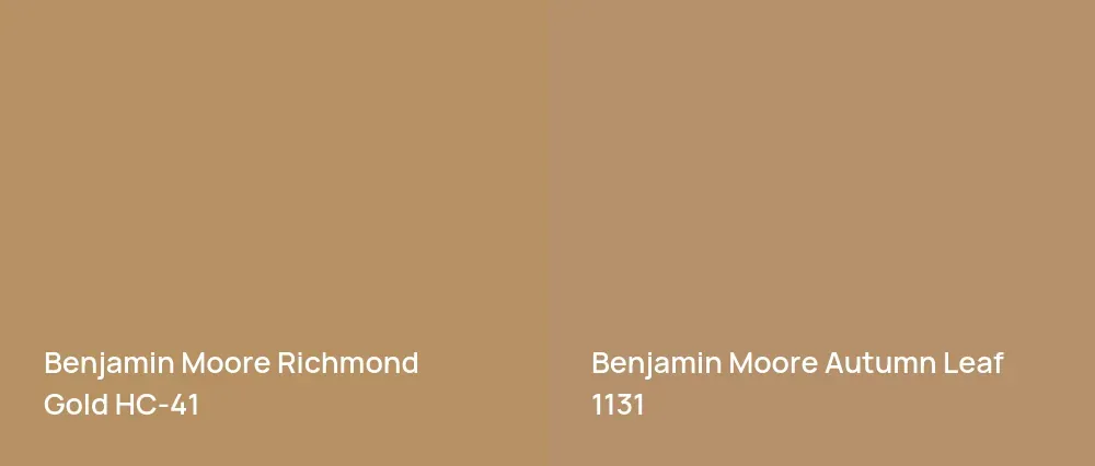 Benjamin Moore Richmond Gold HC-41 vs Benjamin Moore Autumn Leaf 1131