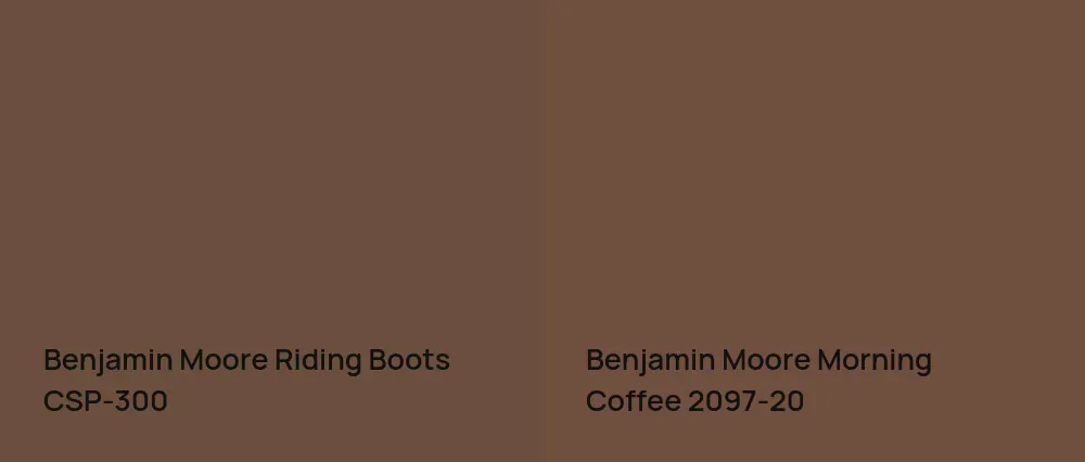 Benjamin Moore Riding Boots CSP-300 vs Benjamin Moore Morning Coffee 2097-20