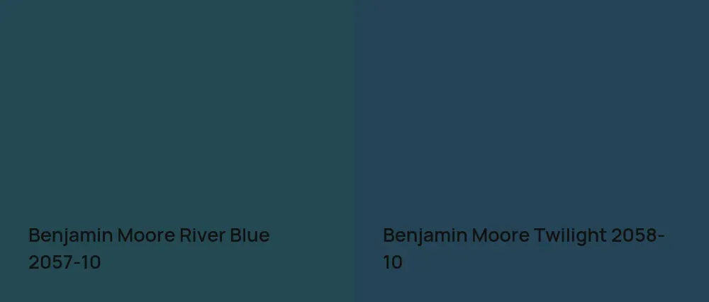 Benjamin Moore River Blue 2057-10 vs Benjamin Moore Twilight 2058-10
