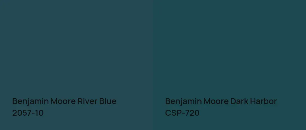 Benjamin Moore River Blue 2057-10 vs Benjamin Moore Dark Harbor CSP-720