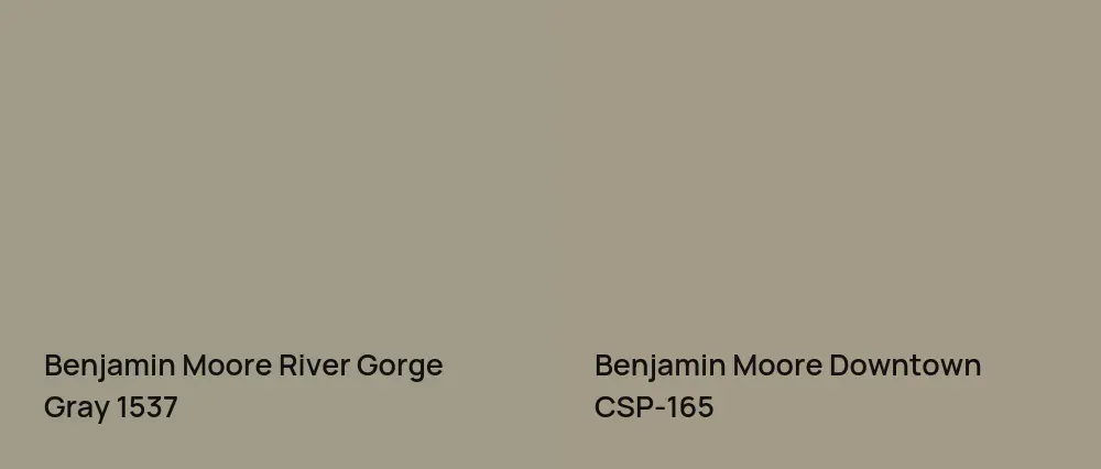 Benjamin Moore River Gorge Gray 1537 vs Benjamin Moore Downtown CSP-165