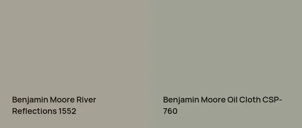 Benjamin Moore River Reflections 1552 vs Benjamin Moore Oil Cloth CSP-760