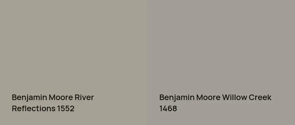 Benjamin Moore River Reflections 1552 vs Benjamin Moore Willow Creek 1468