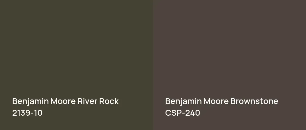 Benjamin Moore River Rock 2139-10 vs Benjamin Moore Brownstone CSP-240