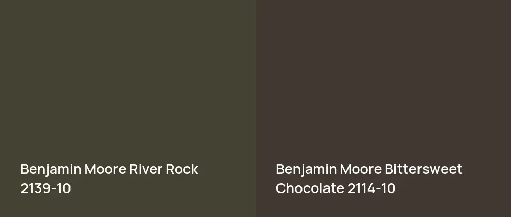 Benjamin Moore River Rock 2139-10 vs Benjamin Moore Bittersweet Chocolate 2114-10