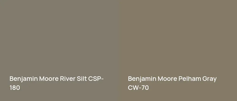 Benjamin Moore River Silt CSP-180 vs Benjamin Moore Pelham Gray CW-70