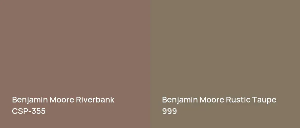 Benjamin Moore Riverbank CSP-355 vs Benjamin Moore Rustic Taupe 999