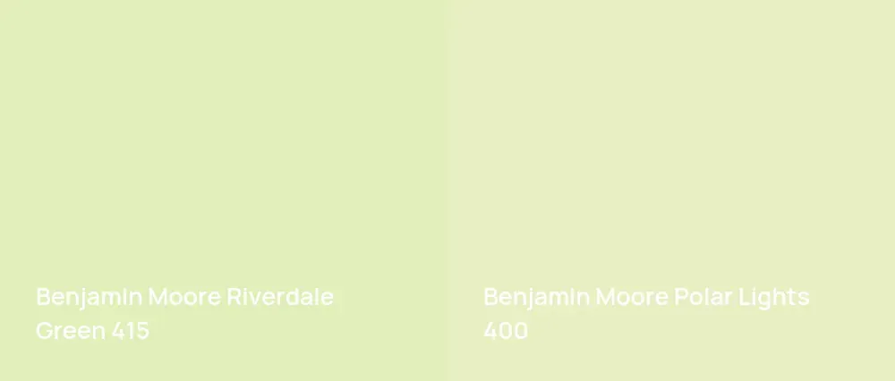 Benjamin Moore Riverdale Green 415 vs Benjamin Moore Polar Lights 400