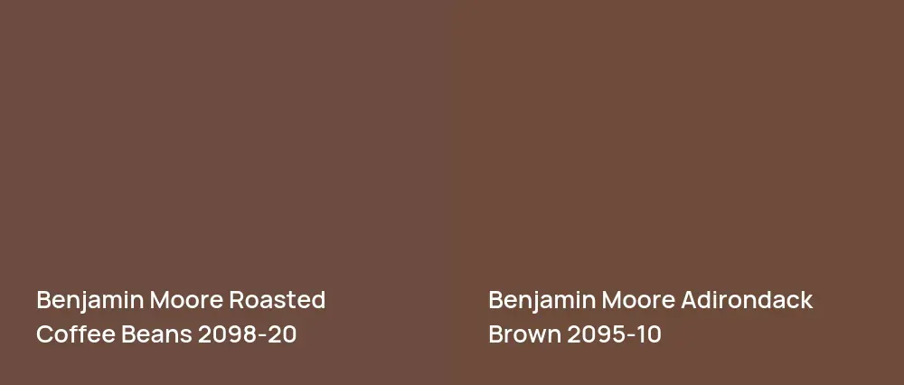 Benjamin Moore Roasted Coffee Beans 2098-20 vs Benjamin Moore Adirondack Brown 2095-10