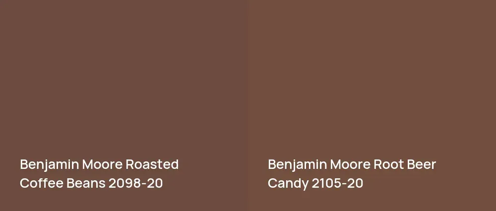 Benjamin Moore Roasted Coffee Beans 2098-20 vs Benjamin Moore Root Beer Candy 2105-20