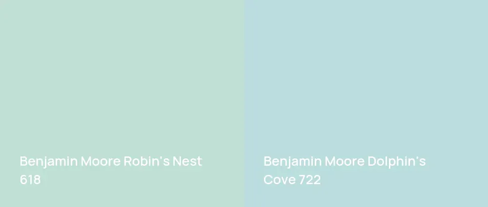 Benjamin Moore Robin's Nest 618 vs Benjamin Moore Dolphin's Cove 722