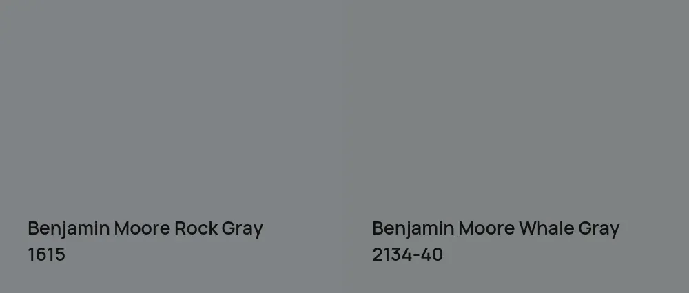 Benjamin Moore Rock Gray 1615 vs Benjamin Moore Whale Gray 2134-40