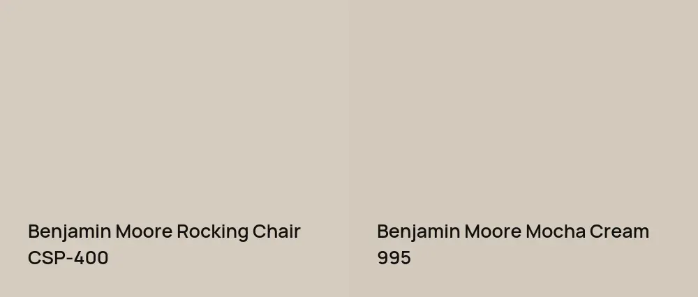 Benjamin Moore Rocking Chair CSP-400 vs Benjamin Moore Mocha Cream 995
