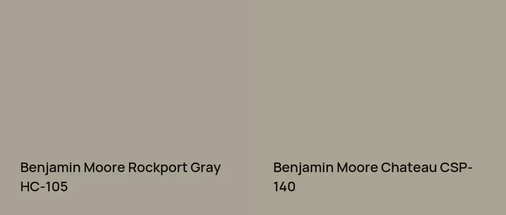 Benjamin Moore Rockport Gray HC-105 vs Benjamin Moore Chateau CSP-140