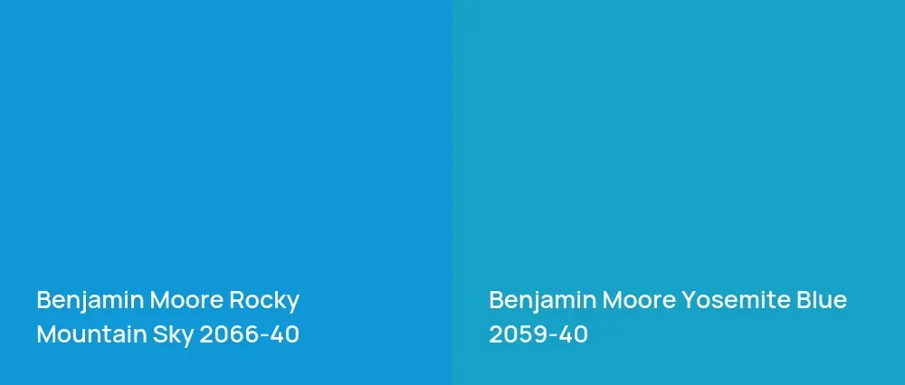 Benjamin Moore Rocky Mountain Sky 2066-40 vs Benjamin Moore Yosemite Blue 2059-40