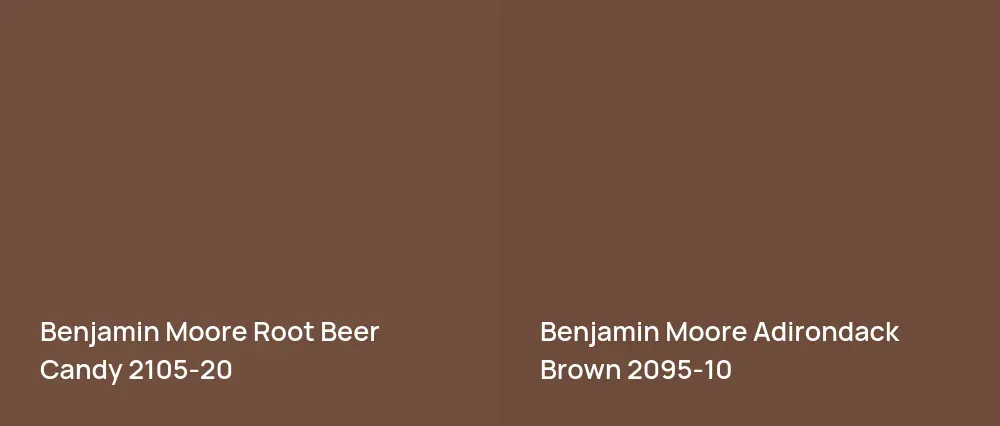 Benjamin Moore Root Beer Candy 2105-20 vs Benjamin Moore Adirondack Brown 2095-10