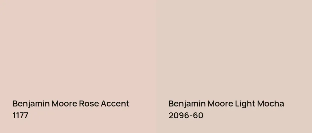 Benjamin Moore Rose Accent 1177 vs Benjamin Moore Light Mocha 2096-60