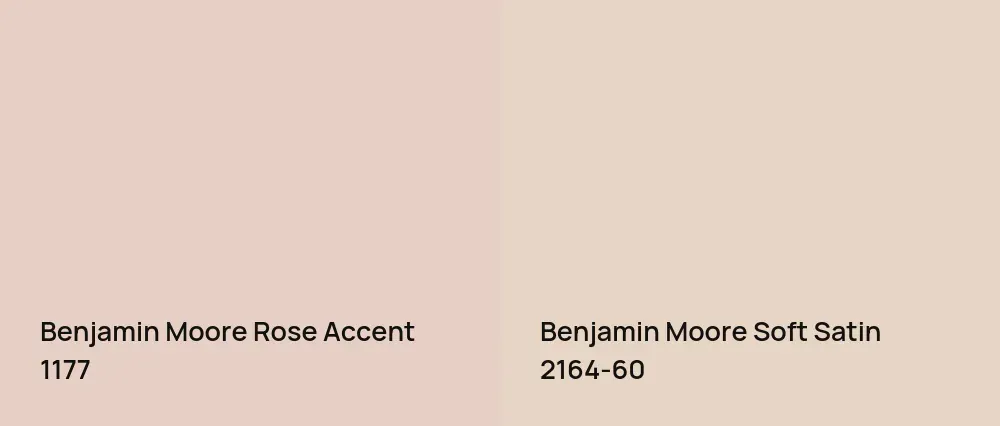 Benjamin Moore Rose Accent 1177 vs Benjamin Moore Soft Satin 2164-60
