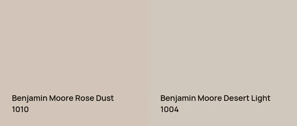 Benjamin Moore Rose Dust 1010 vs Benjamin Moore Desert Light 1004