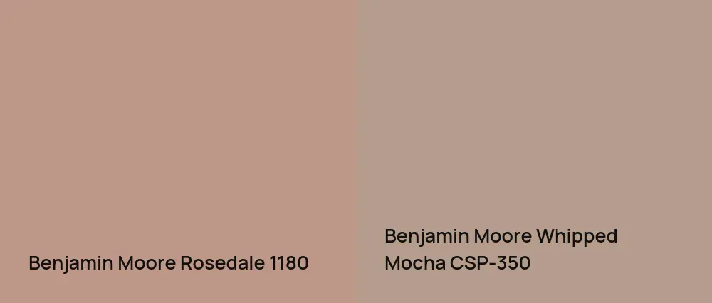 Benjamin Moore Rosedale 1180 vs Benjamin Moore Whipped Mocha CSP-350