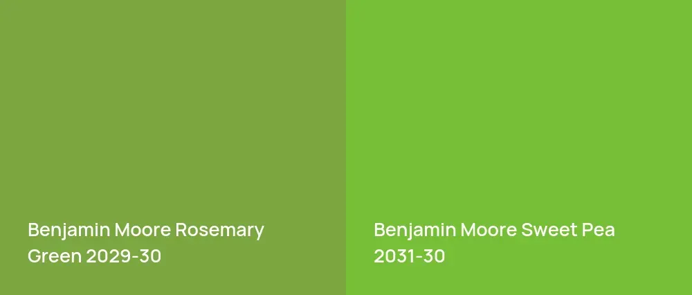 Benjamin Moore Rosemary Green 2029-30 vs Benjamin Moore Sweet Pea 2031-30