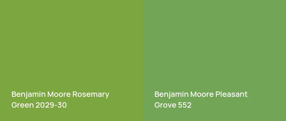 Benjamin Moore Rosemary Green 2029-30 vs Benjamin Moore Pleasant Grove 552