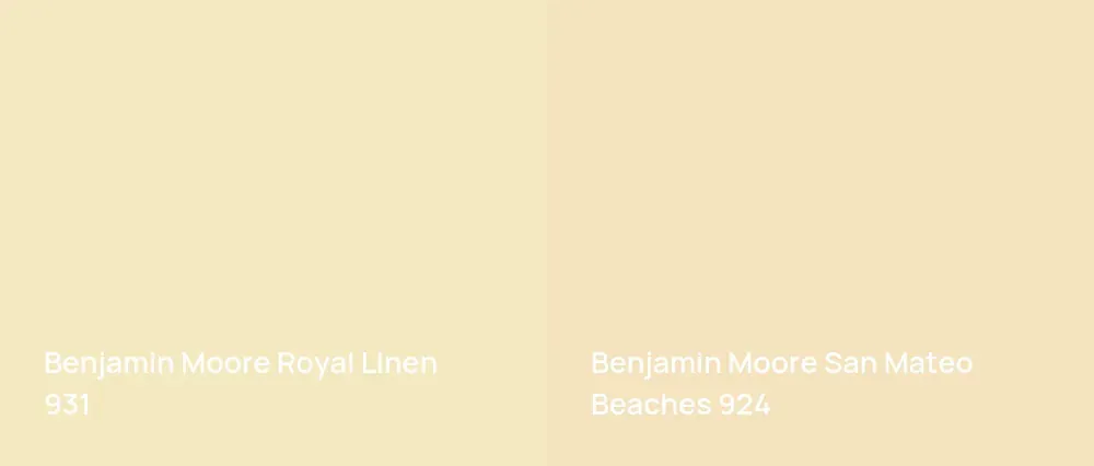 Benjamin Moore Royal Linen 931 vs Benjamin Moore San Mateo Beaches 924