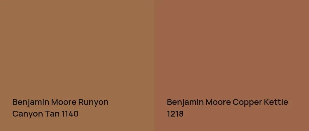 Benjamin Moore Runyon Canyon Tan 1140 vs Benjamin Moore Copper Kettle 1218