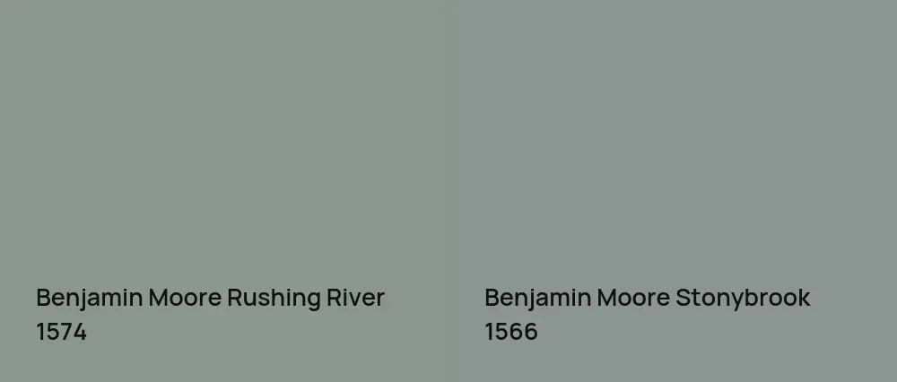 Benjamin Moore Rushing River 1574 vs Benjamin Moore Stonybrook 1566