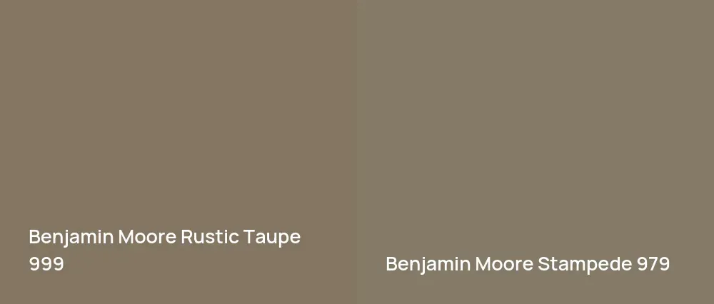 Benjamin Moore Rustic Taupe 999 vs Benjamin Moore Stampede 979