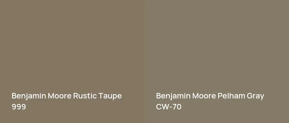 Benjamin Moore Rustic Taupe 999 vs Benjamin Moore Pelham Gray CW-70